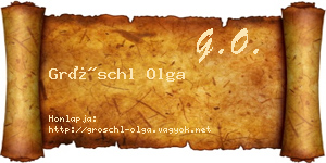 Gröschl Olga névjegykártya